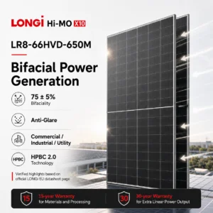 LONGi LR8-66HVD-650M 650W Hi-MO - LR8-66HVD-650M side profile | NZ Depot