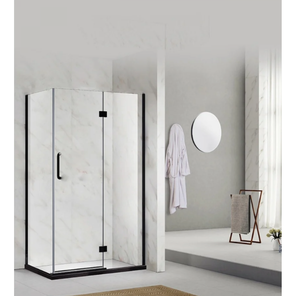 Shower Box - Stream Series 2 Sides Swing Door (1170x870x1950mm) Black 1 Buy Shower Box - Stream Series 2 Sides Swing Door (1170x970x1950mm) - Black Online - Shower Enclosures - Frameless Shower - 1 - NZ Depot Delivery