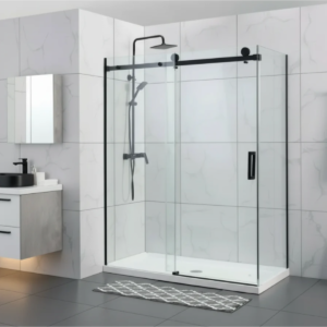 Home Appliances & Heat Pumps NZ | Direct Warehouse 38 Buy Shower Glass - Rock Series 2 Sides Frameless Glass RCM1170x870 Black Frame Online - Shower Enclosures - Frameless Shower - 1 - NZ Depot Delivery