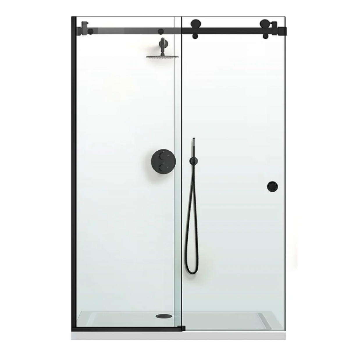 Shower Glass - Rock Series Sliding Door (1170x2100mm) Black - RCM1170A Black - Shower Enclosures - 3 - NZ DEPOT Bathroom Buy Shower Glass - Rock Series Sliding Door (1170x2100mm) Black Online - Shower Enclosures - Frameless Shower - 3 - NZ Depot Delivery