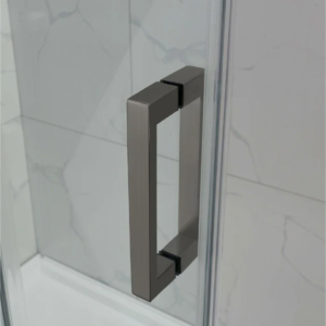 Buy Shower Glass - Stream Series Swing Door 870mm Gunmetal Grey Frame Online - Shower Enclosures - Frameless Shower - 2 - NZ Depot Delivery
