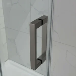Buy Shower Glass - Stream Series Swing Door 870mm Gunmetal Grey Frame Online - Shower Enclosures - Frameless Shower - 2 - NZ Depot Delivery