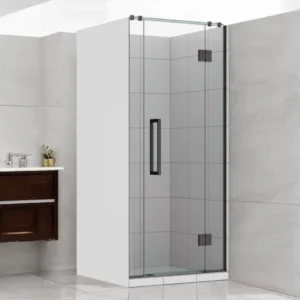 Buy Shower Glass - Stream Series Swing Door 870mm Gunmetal Grey Frame Online - Shower Enclosures - Frameless Shower - 1 - NZ Depot Delivery