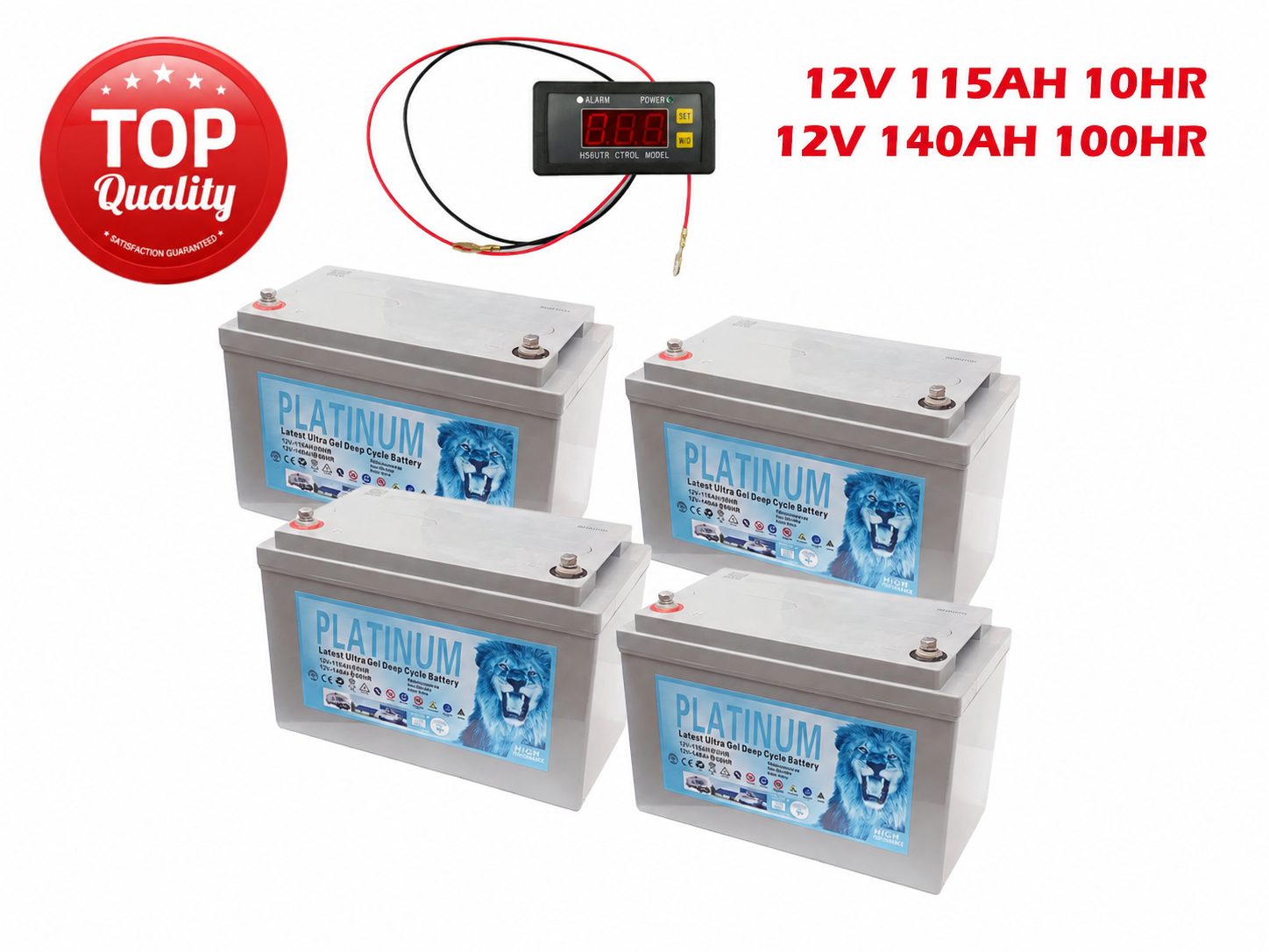 4X 2026 Platinum Lead Acid AGM + GEL 2.0 115Ah 140Ah 12V Deep Cycle Battery 1 4X 2026 Platinum Lead - BTG-140A-4 front view | NZ Depot