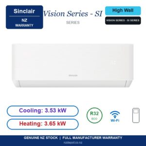 Sinclair 3.53kW Vision Series - SIHA/SOHA-13BV 3.5kW - SINCLAIR-VISION-SERIES-SIHA-SOHA-13BV-3-5KW-3.5KW side profile | NZ Depot
