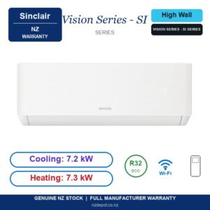 Sinclair 7.2kW Vision Series - SIHA/SOHA-24BV 7.2kW - SINCLAIR-VISION-SERIES-SIHA-SOHA-24BV-7-2KW-7.2KW side profile | NZ Depot
