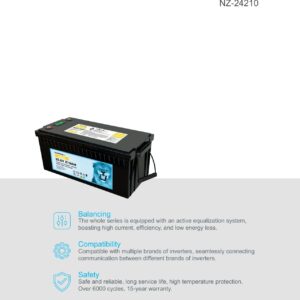 Gold 25.6V 210Ah LiFePO4 - NZ-24210G side profile | NZ Depot