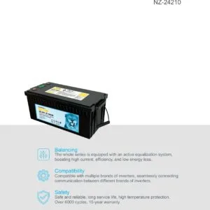 Gold 25.6V 210Ah LiFePO4 - NZ-24210G side profile | NZ Depot