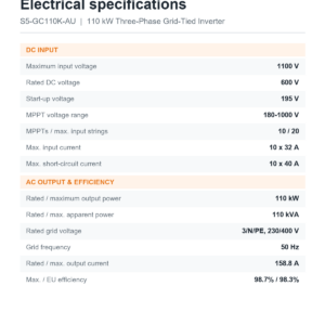 Home Appliances & Heat Pumps NZ | Direct Warehouse 41 Solis S5-GC110K-AU 110kW Three-Phase - S5-GC110K-AU side profile | NZ Depot