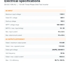 Solis S5-GC110K-AU 110kW Three-Phase - S5-GC110K-AU side profile | NZ Depot