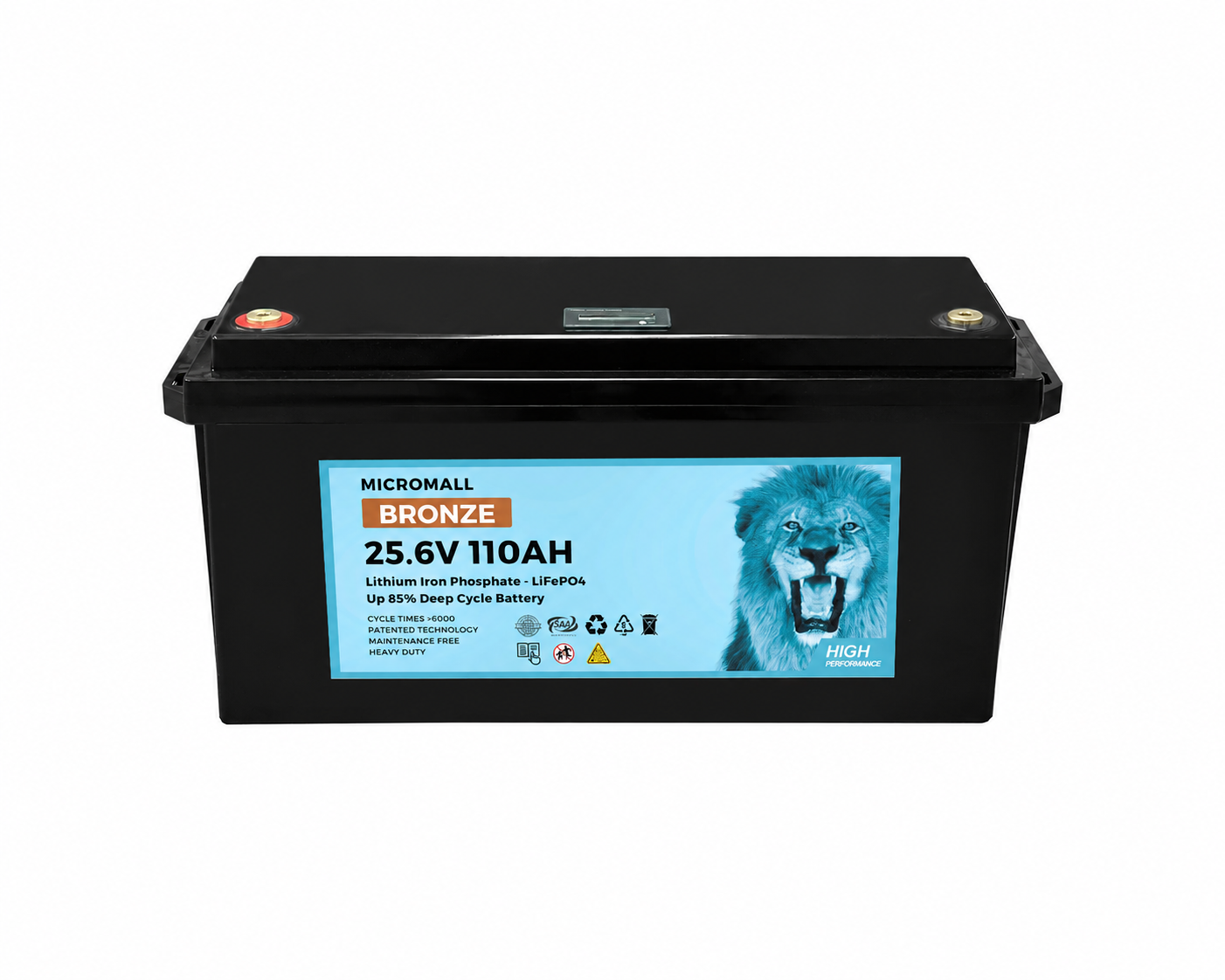 24V 100Ah 110Ah Lithium Battery Bronze LiFePO4 Battery Deep Cycle Battery 1 24V 100Ah 110Ah Lithium - BTL-24V110B front view | NZ Depot