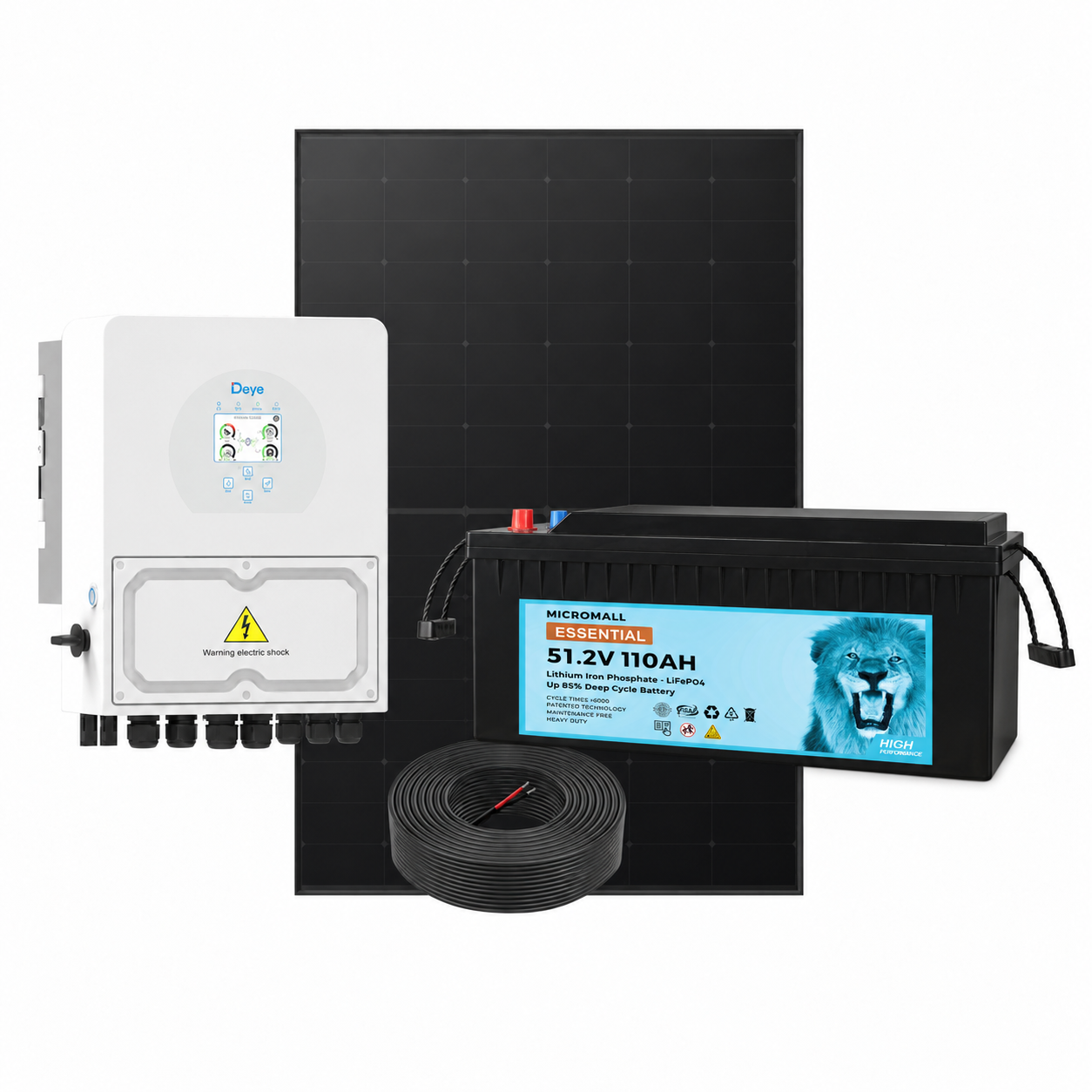 Deye 3kW Smart Hybrid Inverter with Solar Panels 5kWh Battery 1 Deye 3kW Smart Hybrid Inverter - DY3KP1-B1P7 front view | NZ Depot