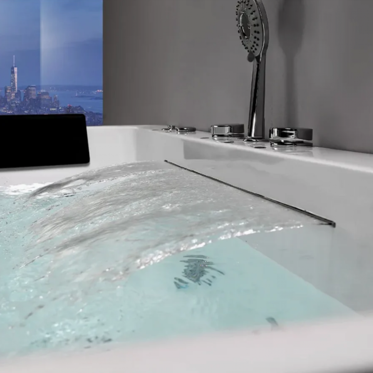 Freestanding Whirlpool Tubs White Back To Wall Acrylic Massage Spa Bath - NS-1107 - Baths - 3 - NZ DEPOT Bathroom Buy Freestanding Whirlpool Tubs White Back To Wall Acrylic Massage Spa Bath Online - Baths - FreeStanding Bath Tub - 3 - NZ Depot Delivery