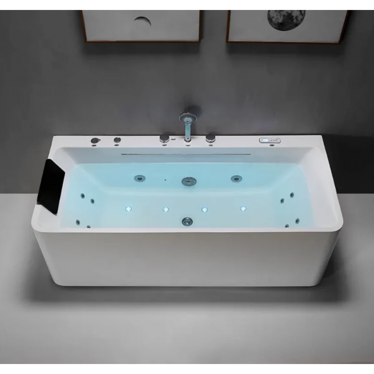Freestanding Whirlpool Tubs White Back To Wall Acrylic Massage Spa Bath 1 Buy Freestanding Whirlpool Tubs White Back To Wall Acrylic Massage Spa Bath Online - Baths - FreeStanding Bath Tub - 1 - NZ Depot Delivery