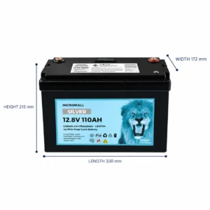 Silver 12V 100Ah 110Ah - BTL-12V110S side profile | NZ Depot