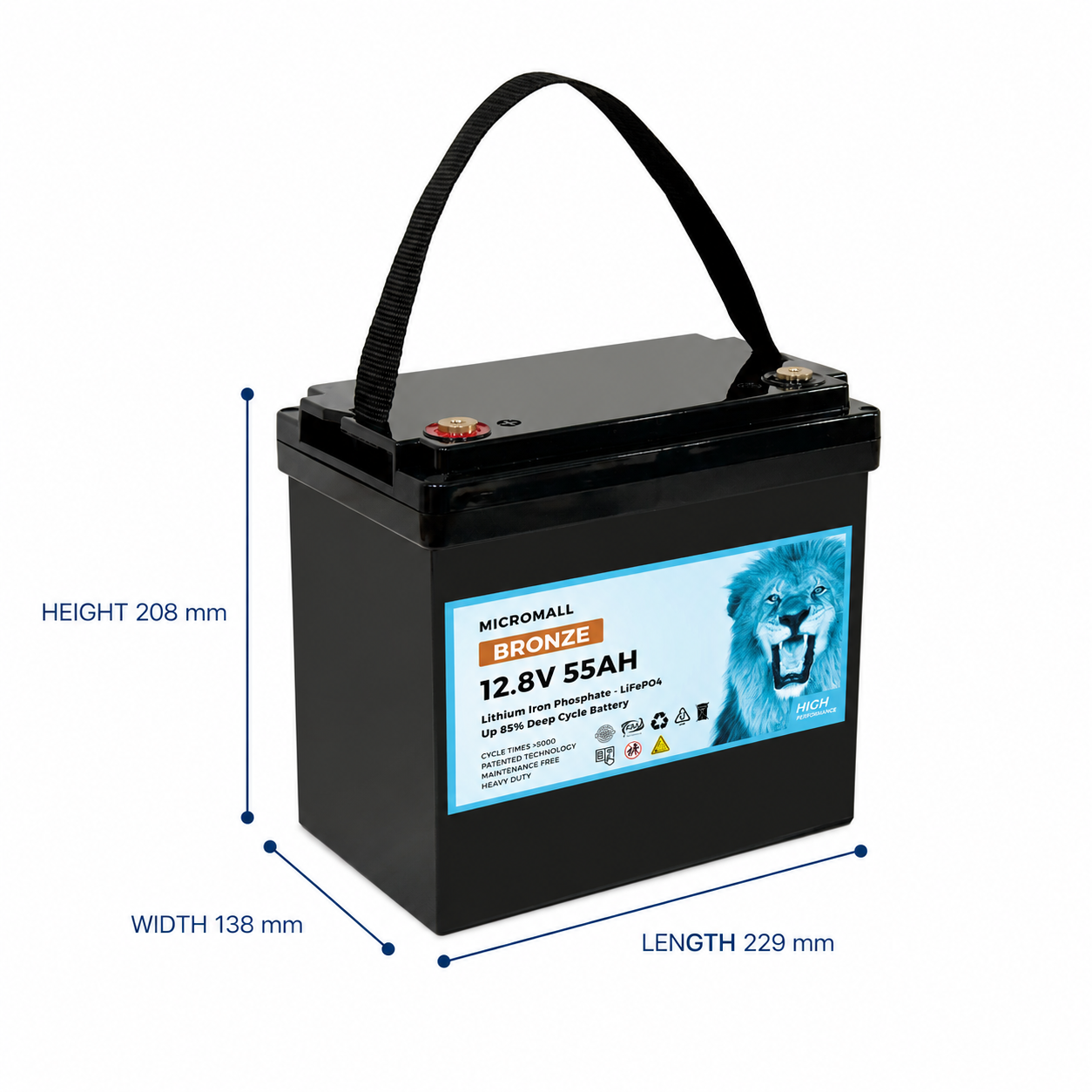 solar-Lithium-LiFePO4-Batteries-BTL-12V55B-nz-depot-1 Bronze 12V 50Ah 55Ah - BTL-12V55B side profile | NZ Depot