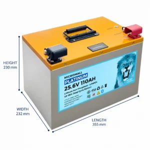 24V 100Ah 110Ah LiFePO4 - BTL-24V110M side profile | NZ Depot