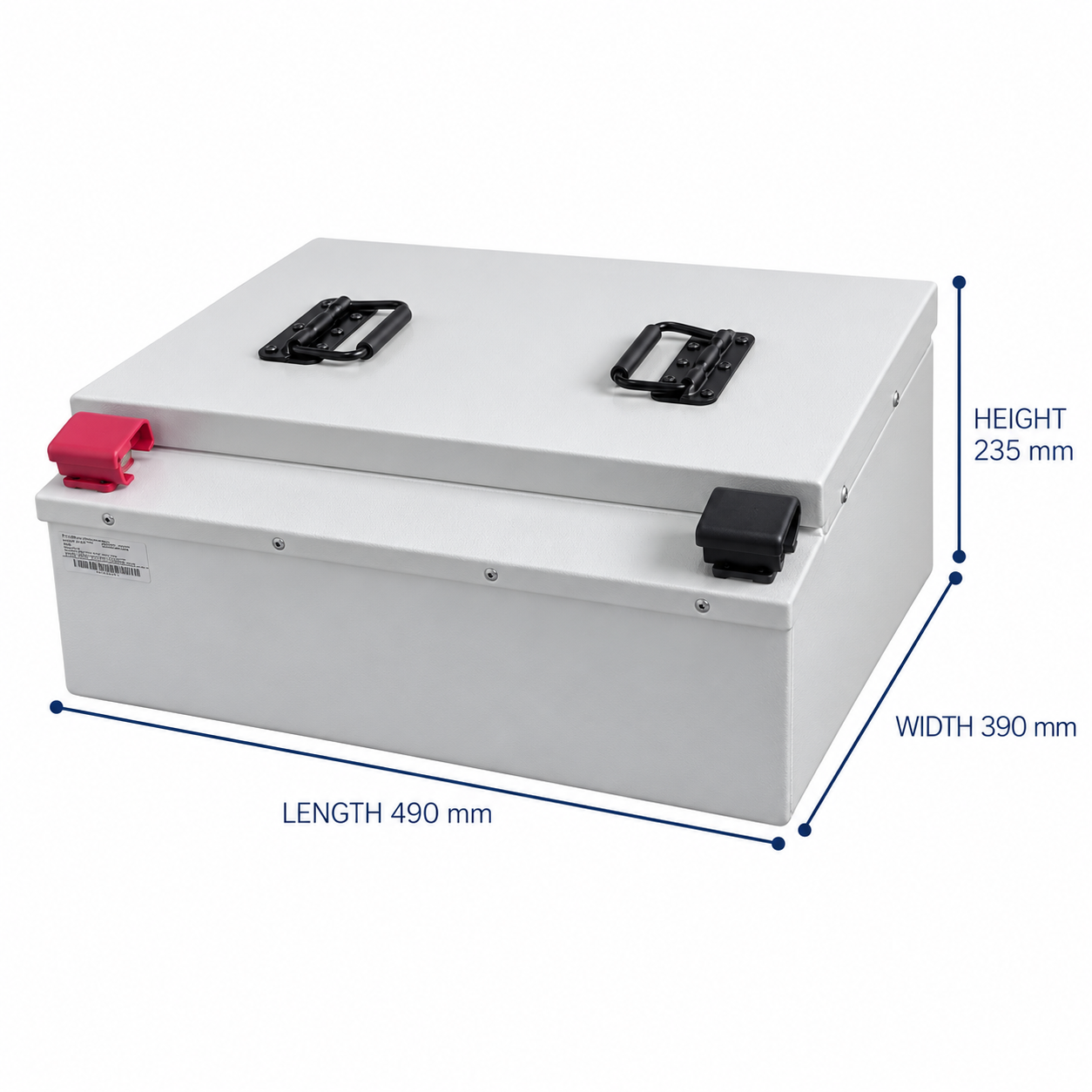 48V 51.2V 100Ah 110Ah 5kWh LiFePO4 Deep Cycle Battery (side profile) 48V 51.2V 100Ah 110Ah - BTL-48V110RE side profile | NZ Depot